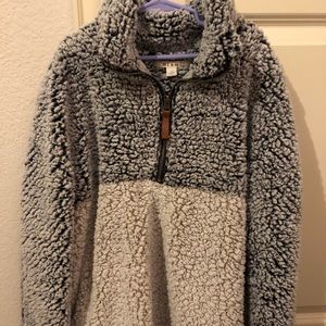 Gray & White Sherpa Jacket